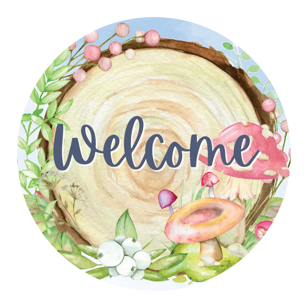 Mushroom Welcome Front Door Decor iCustomLabel