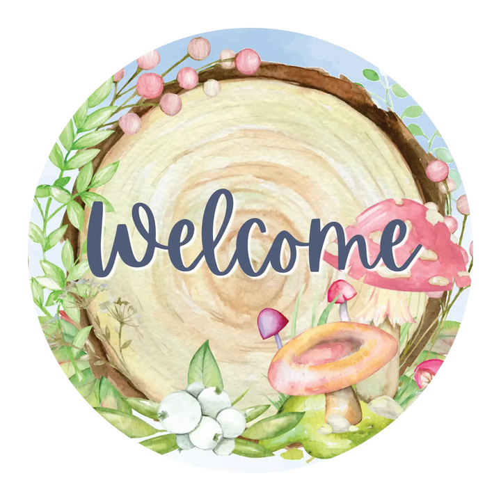 Mushroom Welcome Front Door Decor iCustomLabel