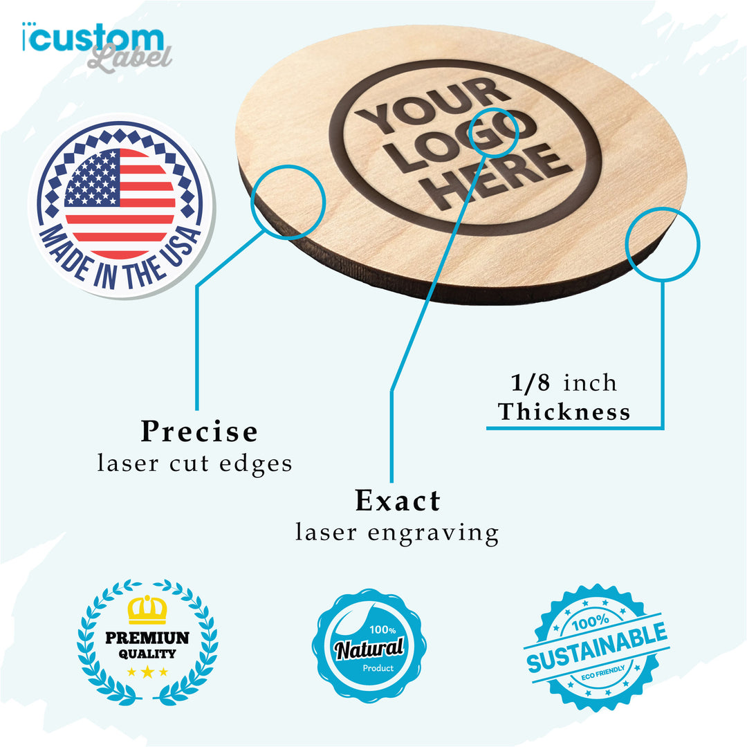 Name Bar Wood Coasters