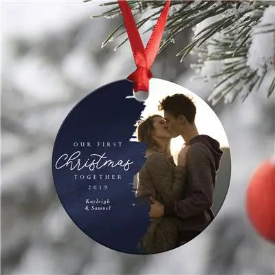 Navy Swash Christmas Ornament