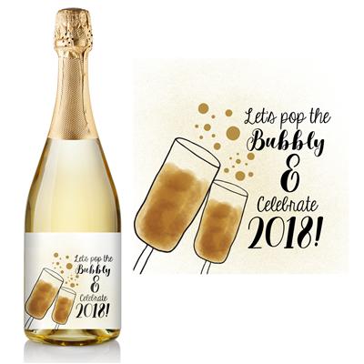 New Year Bubbly Champagne Label