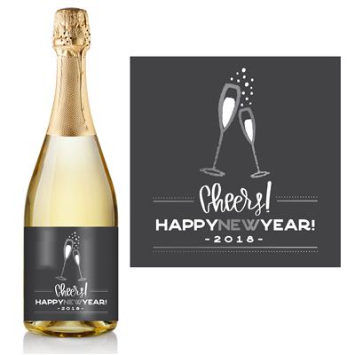 New Year Clink Champagne Label