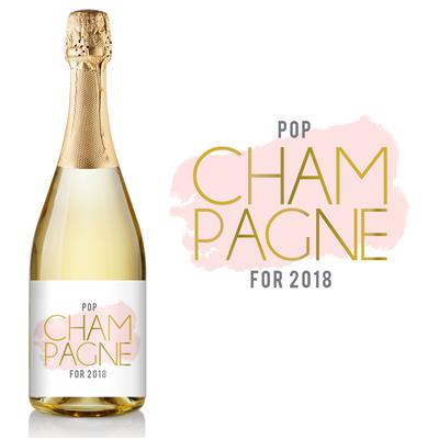 New Year Pop Champagne Label