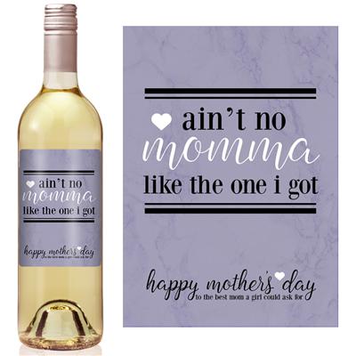 No Momma Mothers Day Wine Label