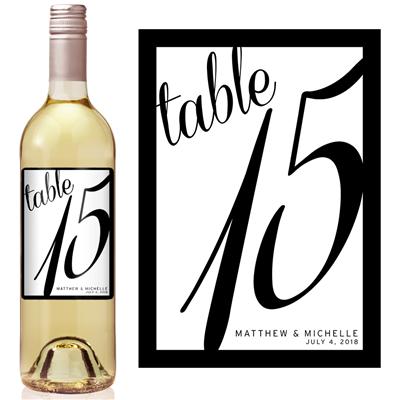 Original Script Table Number Wine Label