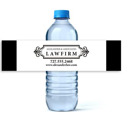 Ornate Law Firm Water Bottle Labels