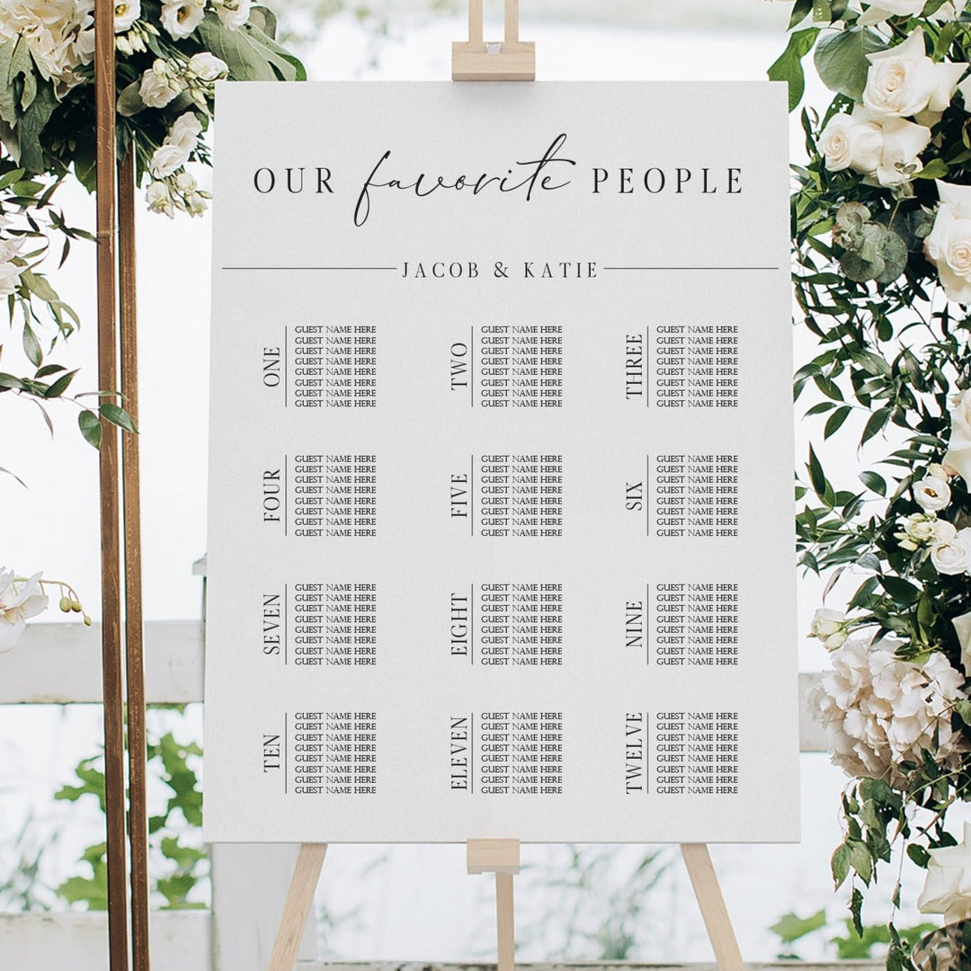 Our Favorite People Wedding Seating Chart