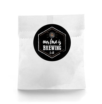 Our Love is Brewing Wedding Favor Labels