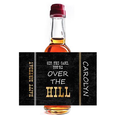 Over The Hill Birthday Mini Liquor Label