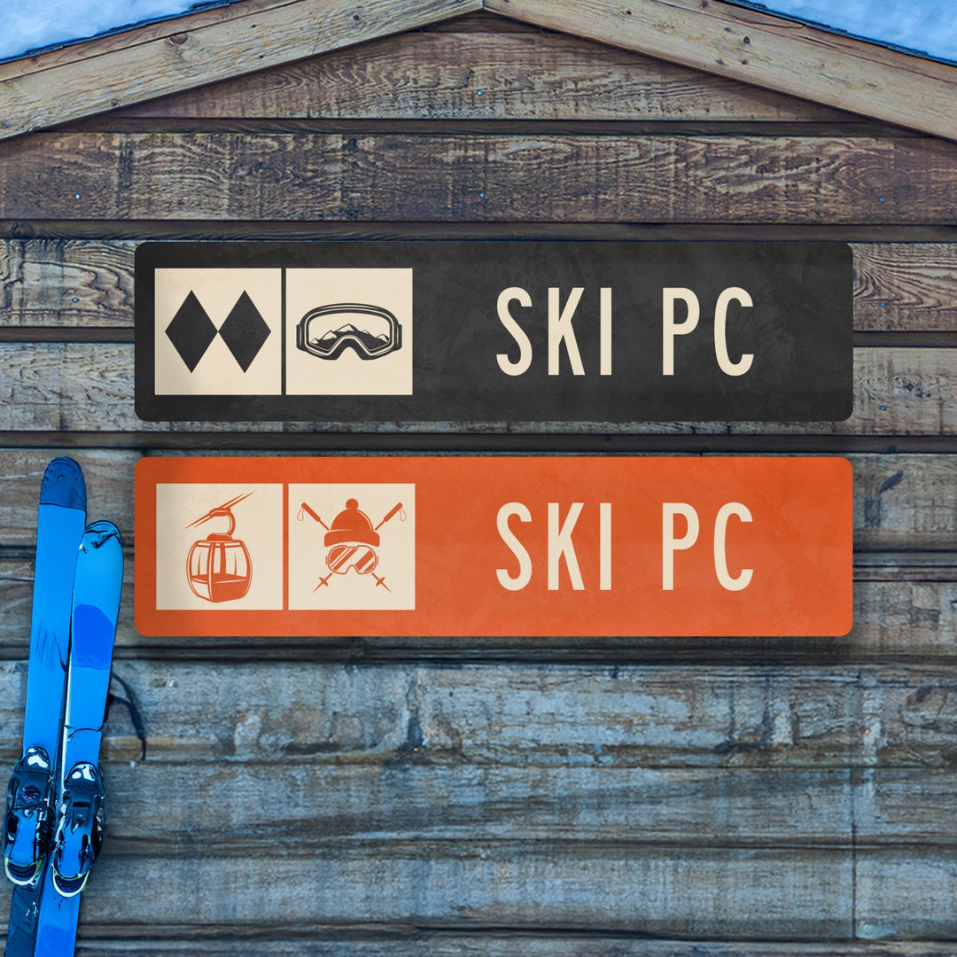 Ski PC Ski Trail Metal Sign