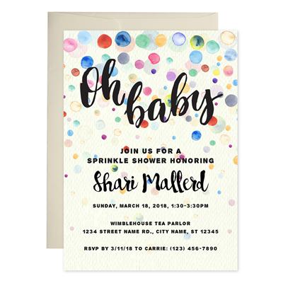 Paint Dots Baby Shower Invitations