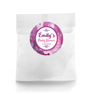Painted Flowers Baby Shower Favor Labels