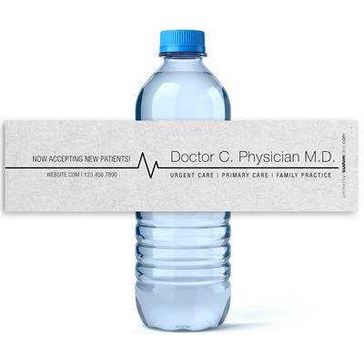 Paper EKG Doctor Water Bottle Labels