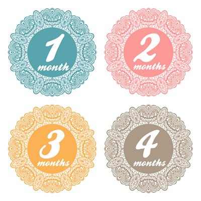 Pastel Lace Baby Month Stickers
