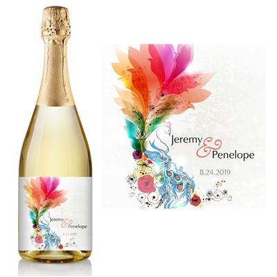 Peacock Champagne Label