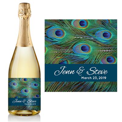 Peacock Feathers Champagne Label