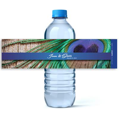 Peacock Wood Water Bottle Labels