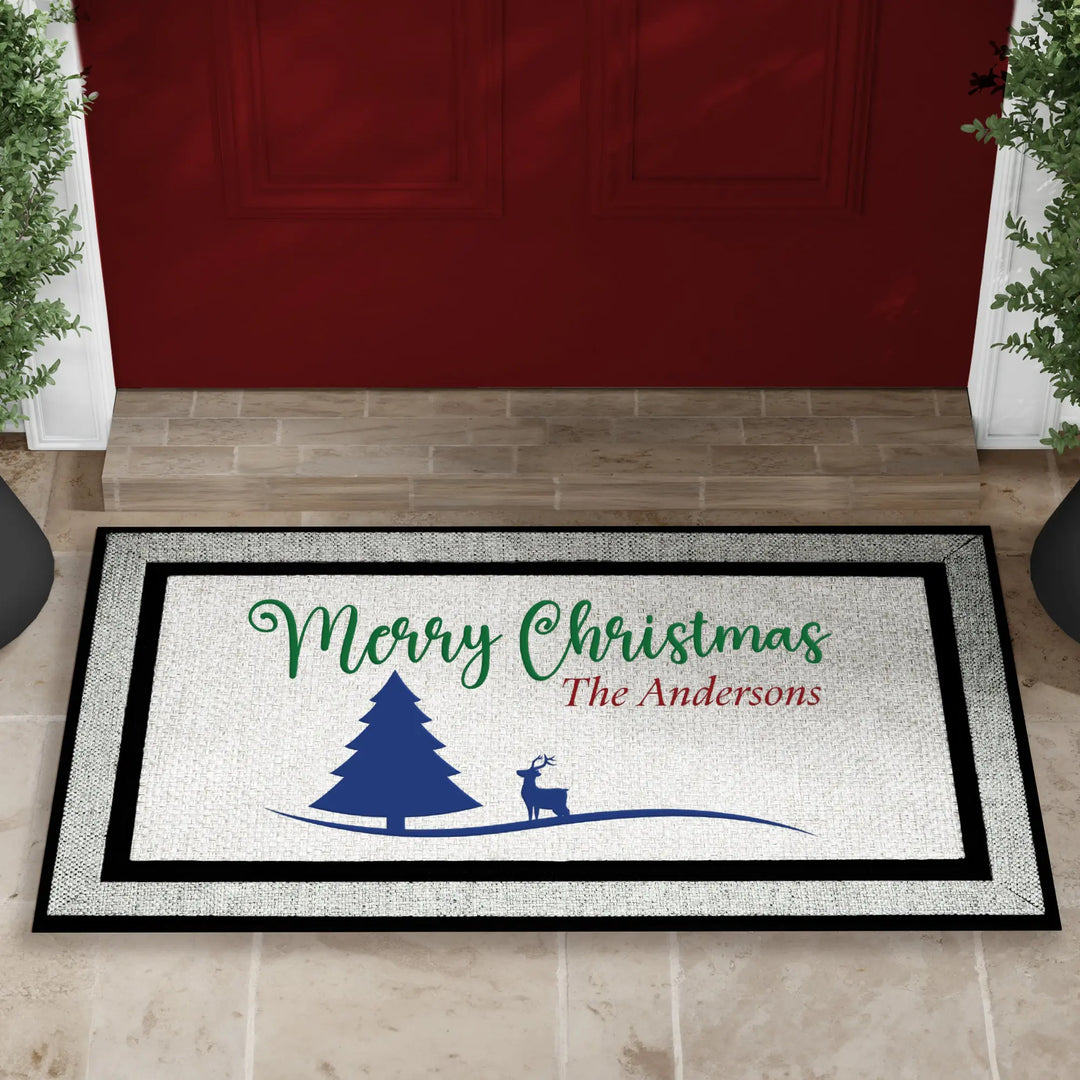 Personalized Winter Christmas Doormat iCustomLabel