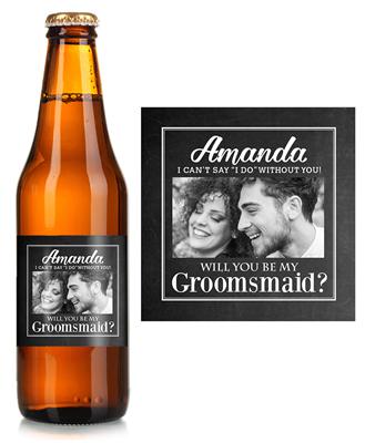 Photo Chalkboard Groomsmaid Beer Label