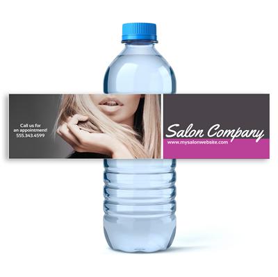 Photo Salon Girl Water Bottle Labels
