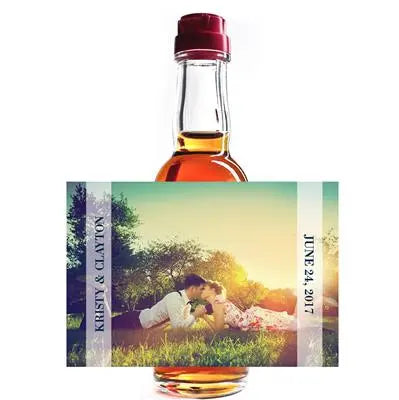 Photo White Bars Mini Liquor Label