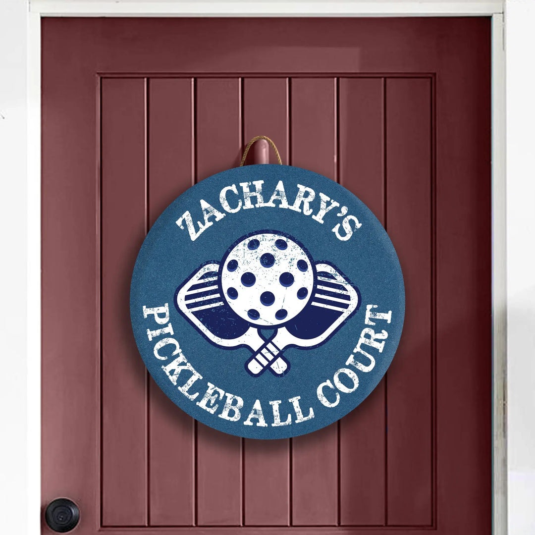 Pickleball Court Custom Wood Sign iCustomLabel