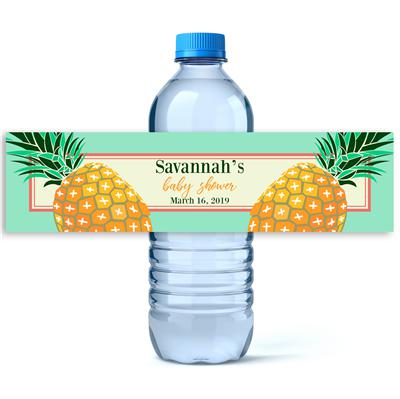 Pineapple Baby Shower Water Bottle Labels