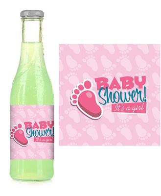 Pink Baby Feet Soda Label