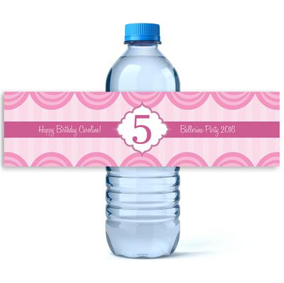Pink Birthday Water Bottle Labels