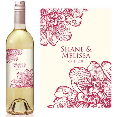 Pink Flowers Wine Label