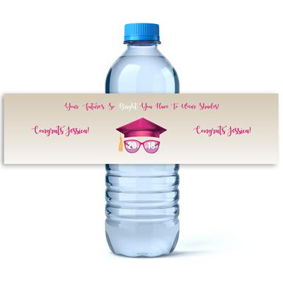 Pink Shades Graduation Water Bottle Labels