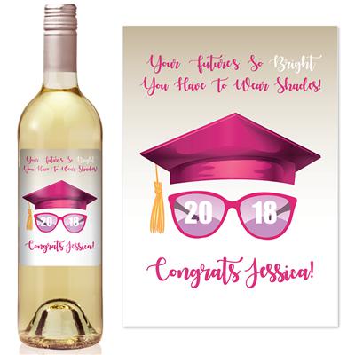 Pink Shades Graduation Wine Label