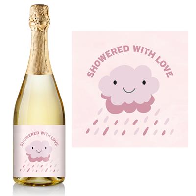 Pink Showered Champagne Label