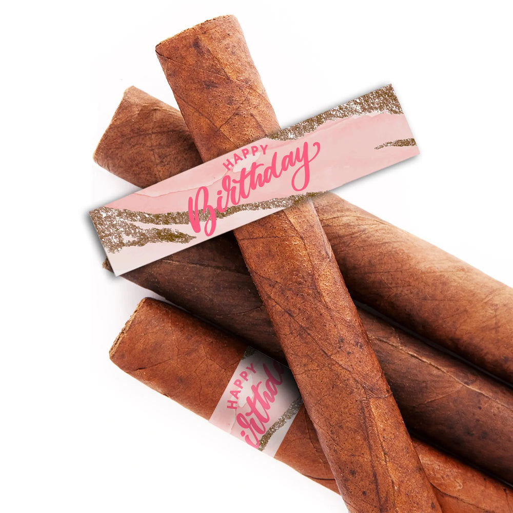 Pink Swirl Straight Cigar Bands iCustomLabel