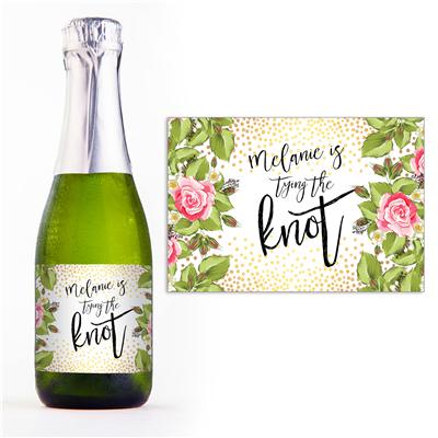 Pink Tie The Knot Bridal Shower Mini Champagne Split Label