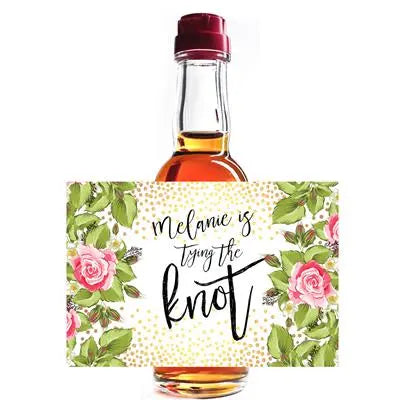 Pink Tie The Knot Bridal Shower Mini Liquor Label