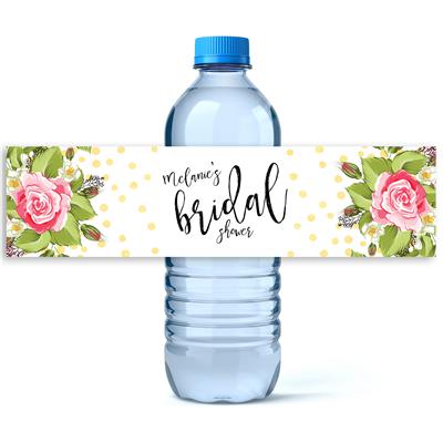 Pink Tie The Knot Water Bottle Labels