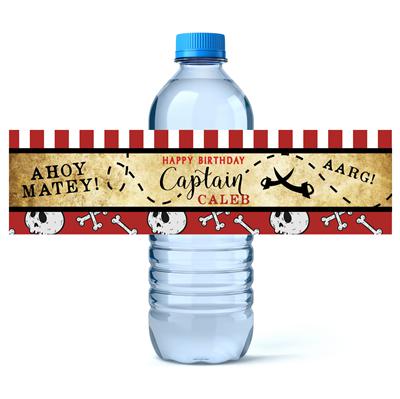 Pirate Birthday Water Bottle Labels
