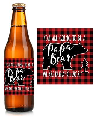 Plaid Poppa Bear Beer Label