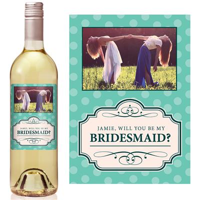 Polka Dot Bridesmaid Wine Label