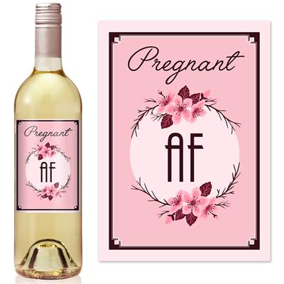 Pregnant AF Wine Label