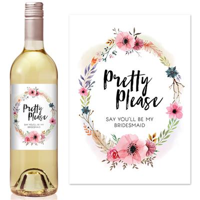 Pretty Please Bridesmaid Wine Label