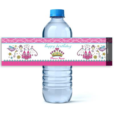 Princess Castle Water Bottle Labels