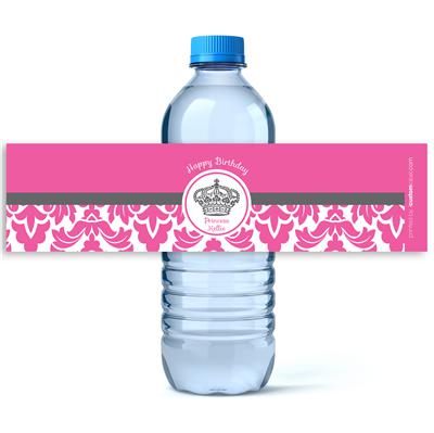 Princess Water Bottle Labels