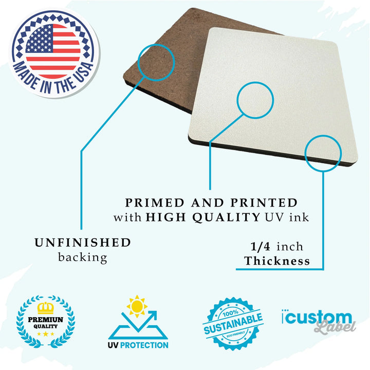 Kid's Art Photo Square Coasters