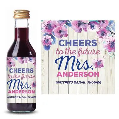 Purple Floral Mini Wine Label