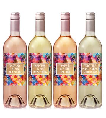 Rainbow Mommy Milestone Wine Label Set