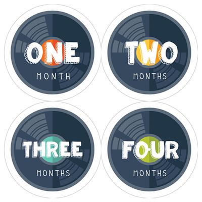 Records Baby Month Stickers
