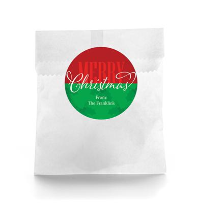 Red Green Christmas Gift Sticker