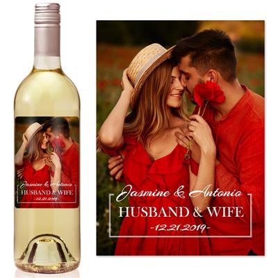 Red Love Wedding Wine Label